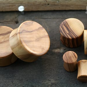 Olive Wood Concave Plugs