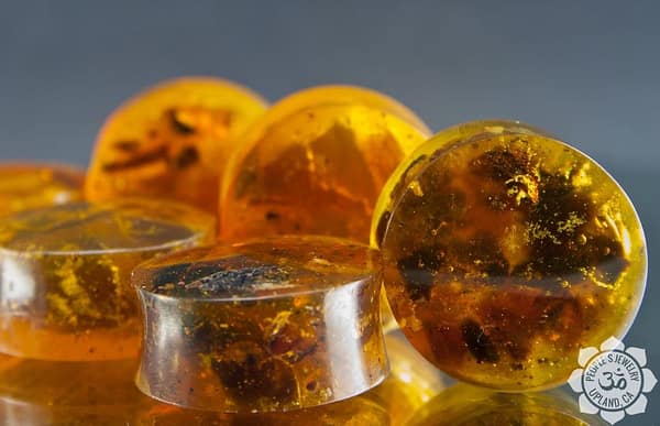 Reconstituted Amber Double Flared Plugs