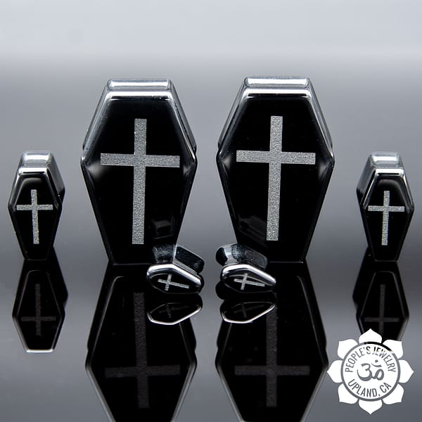 Black Obsidian Coffins with cross