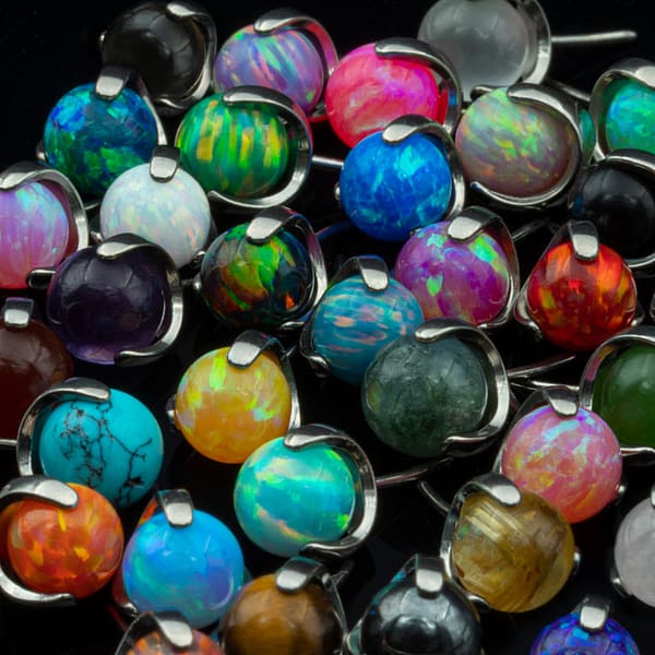 Threadless 3mm Opal Prong Balls