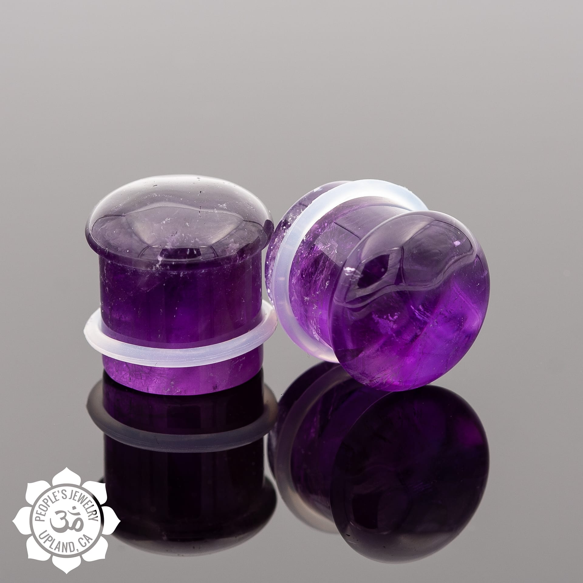 Single Flare Amethyst Plugs by Peoples - Laughing Buddha Body Piercing